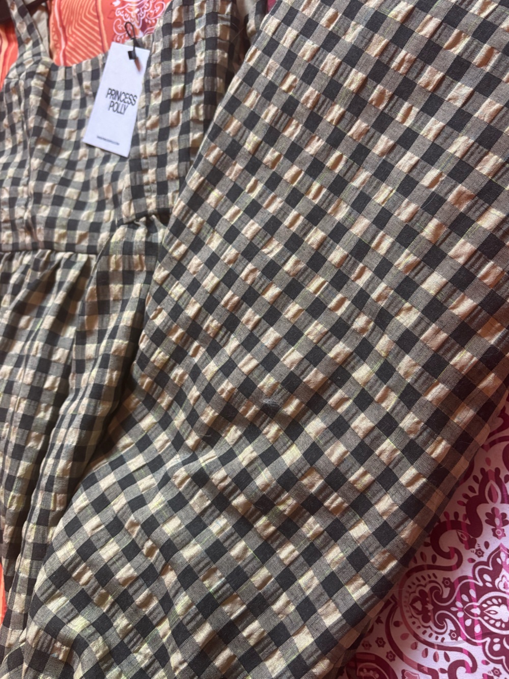 Princess Polly Black and Cream Cartmel Check Maxi Dress - Picture 6 of 6
